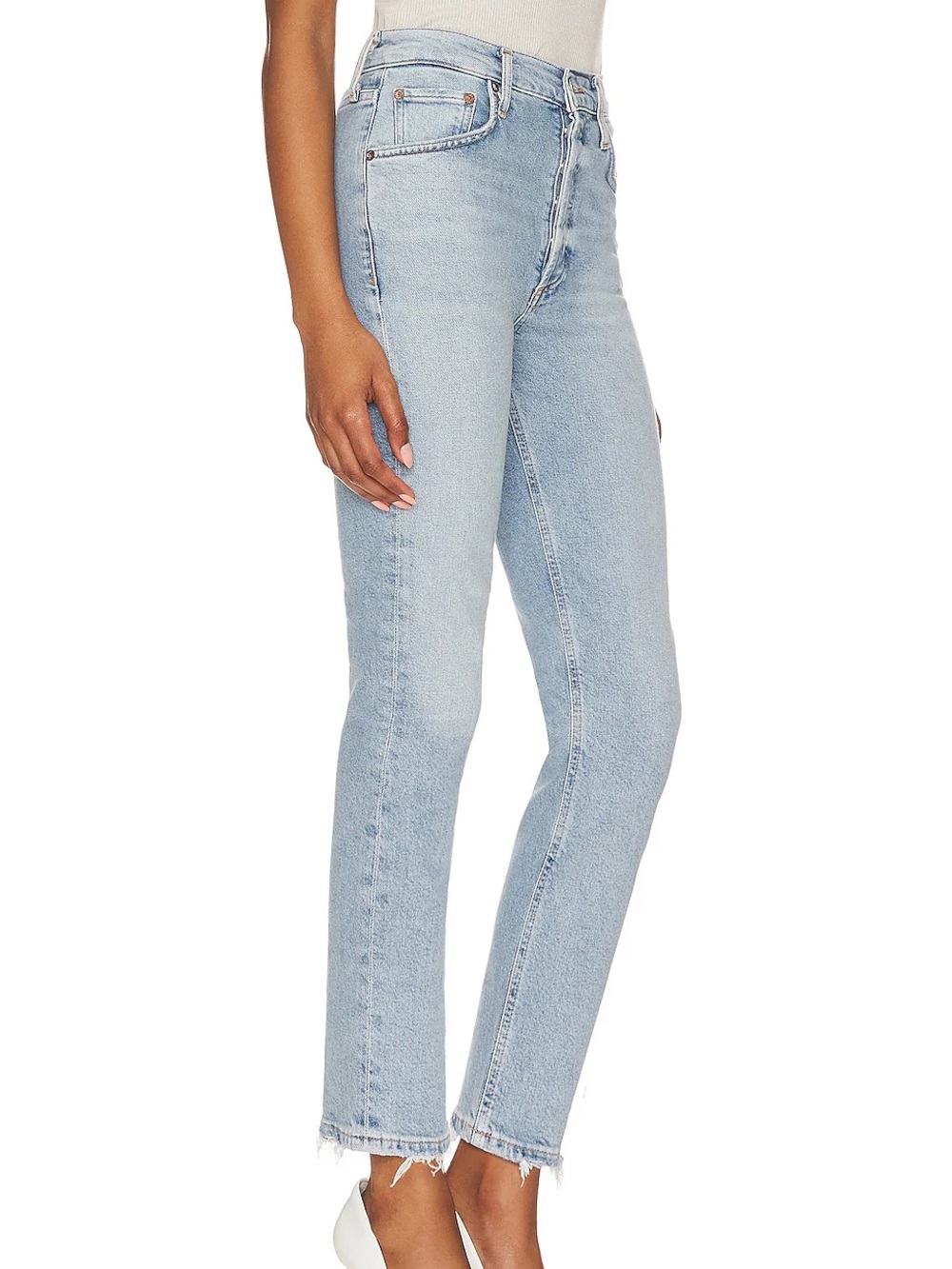 Agolde Riley High Rise Straight Crop Jeans - Picture 2 of 8